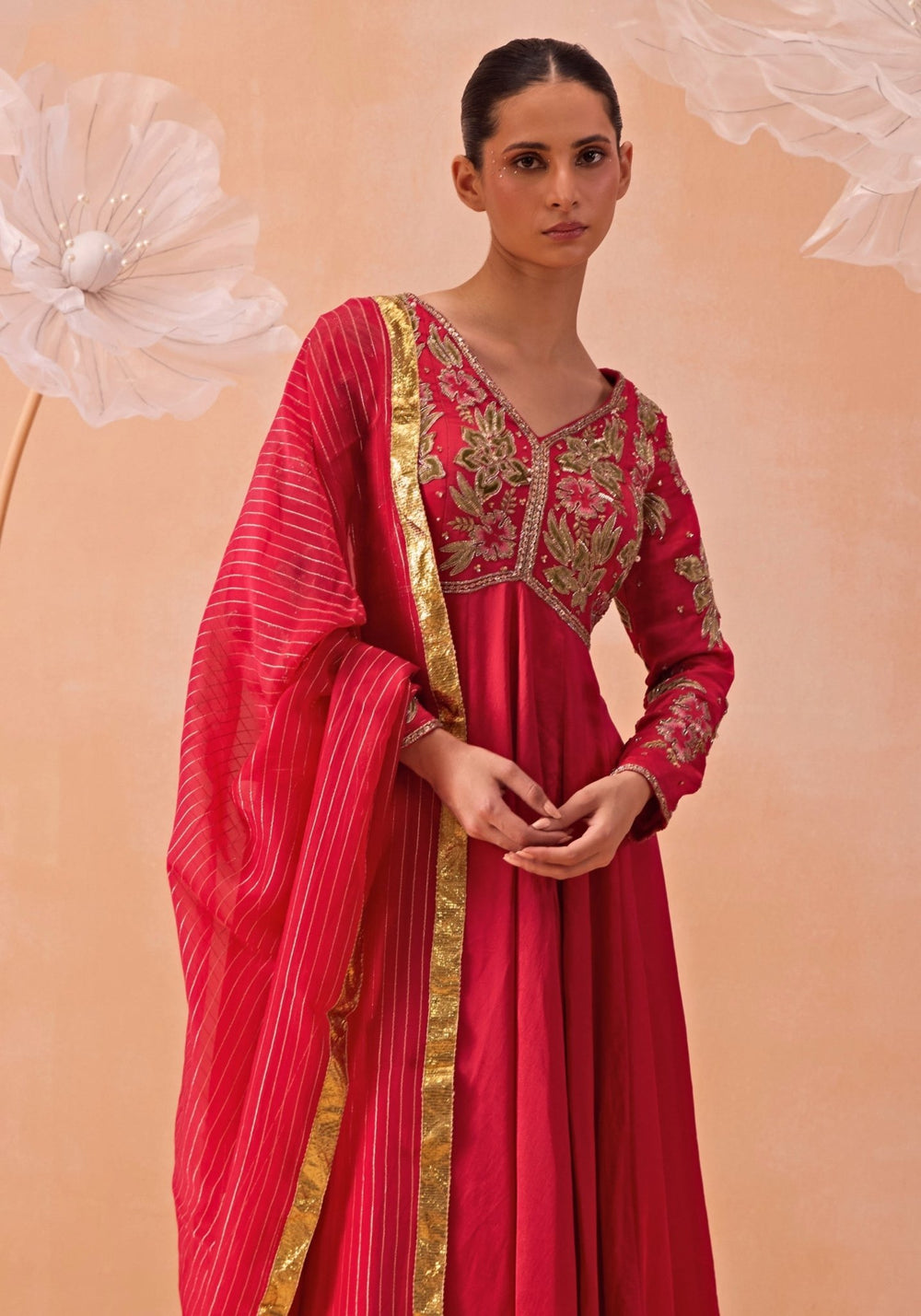 Pink Embellished Anarkali Gown Parul Gandhi - Fabilicious Fashion