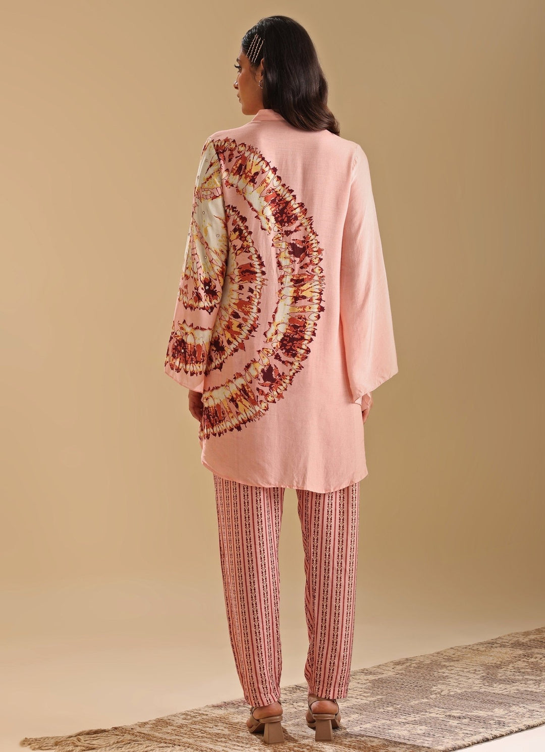 Pink Embroidered Apple Hem Co Ord Set Soup By Sougat Paul - Fabilicious Fashion