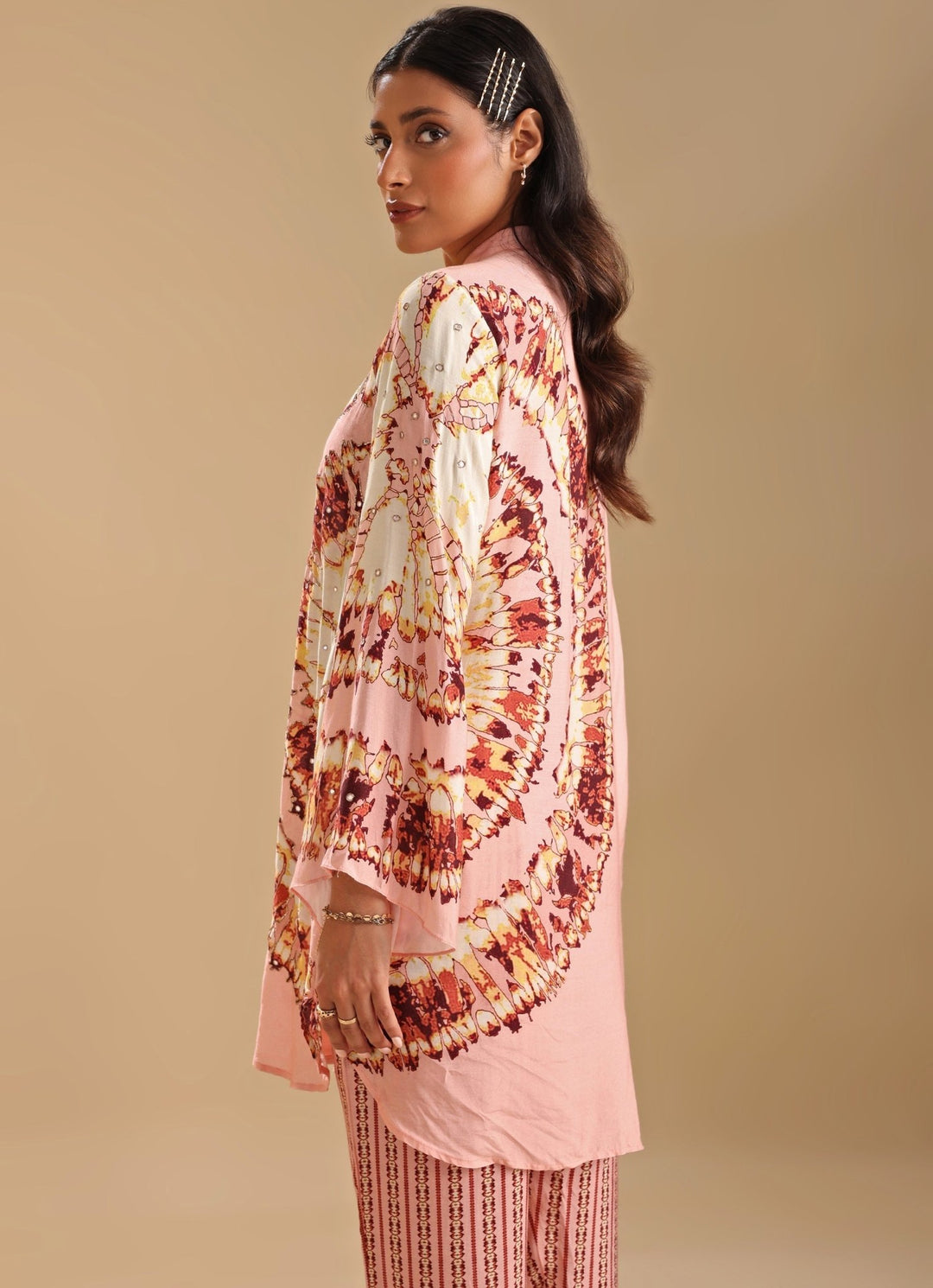 Pink Embroidered Apple Hem Co Ord Set Soup By Sougat Paul - Fabilicious Fashion