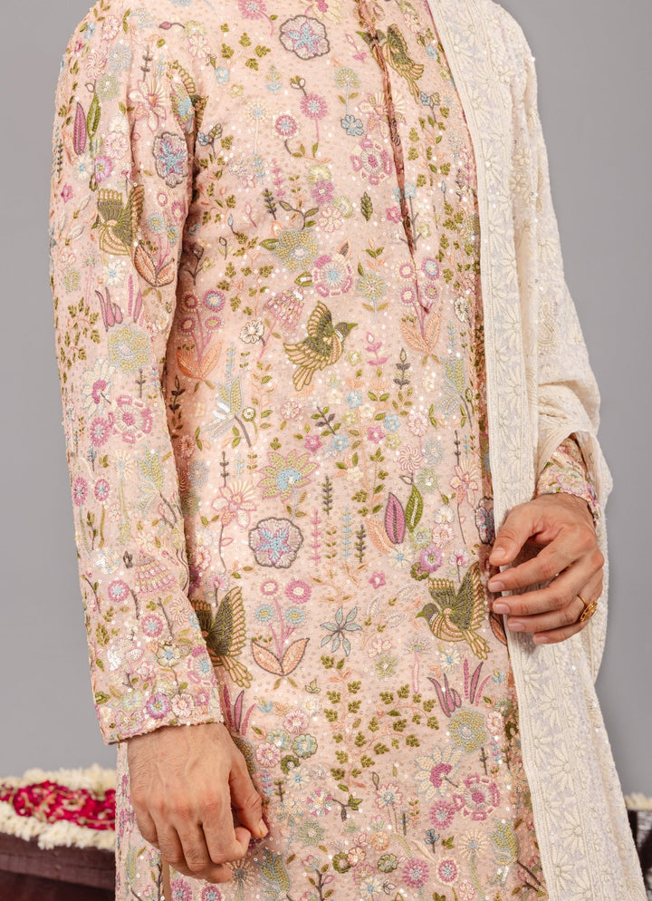 Pink Embroidered Georgette Kurta Patiala Set Kalpraag - Fabilicious Fashion