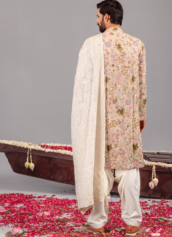 Pink Embroidered Georgette Kurta Patiala Set Kalpraag - Fabilicious Fashion
