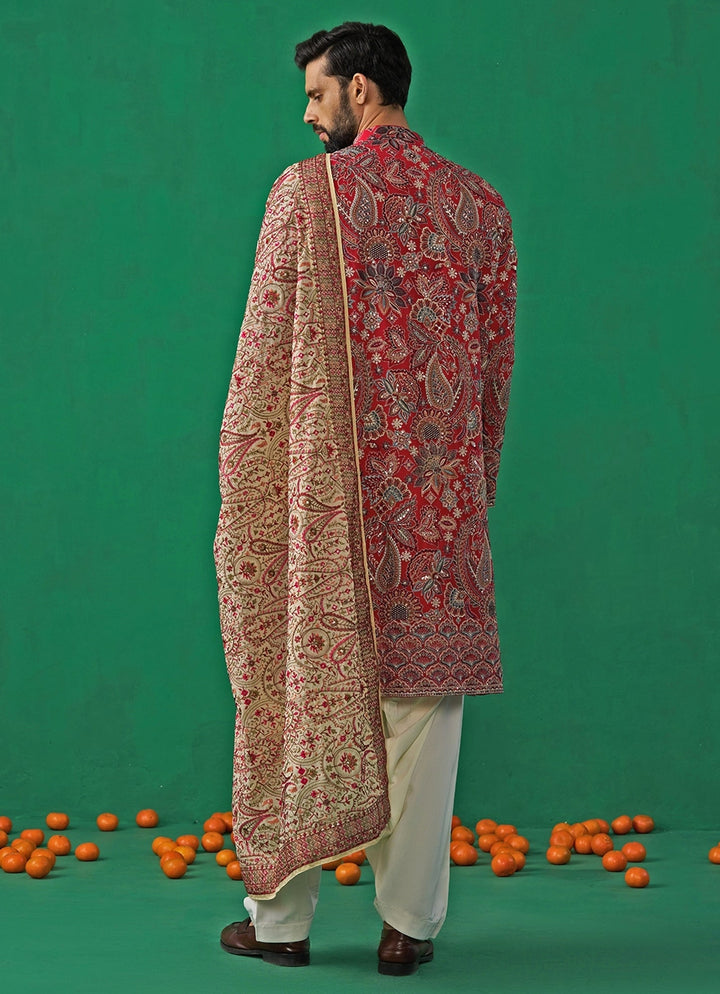 Pink Embroidered Georgette Kurta Set Kalpraag - Fabilicious Fashion