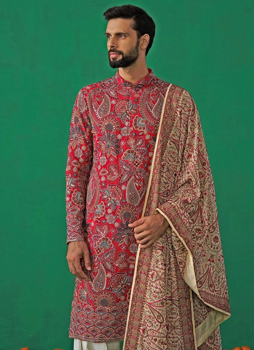 Pink Embroidered Georgette Kurta Set Kalpraag - Fabilicious Fashion