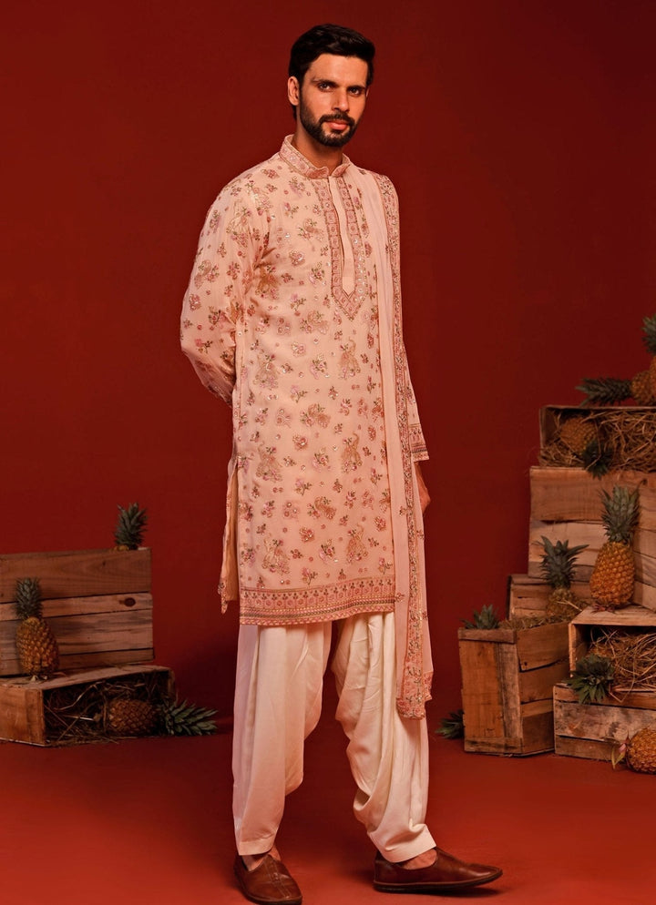 Pink Embroidered Kurta Patiala Pant Set Kalpraag - Fabilicious Fashion
