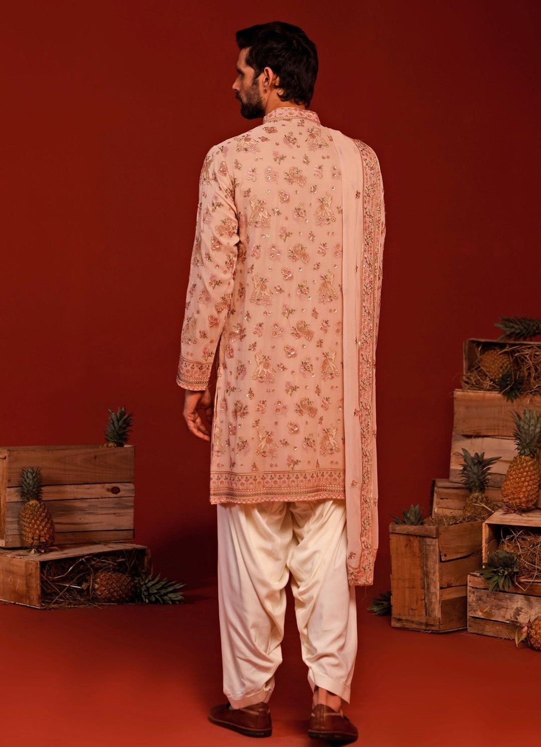 Pink Embroidered Kurta Patiala Pant Set Kalpraag - Fabilicious Fashion