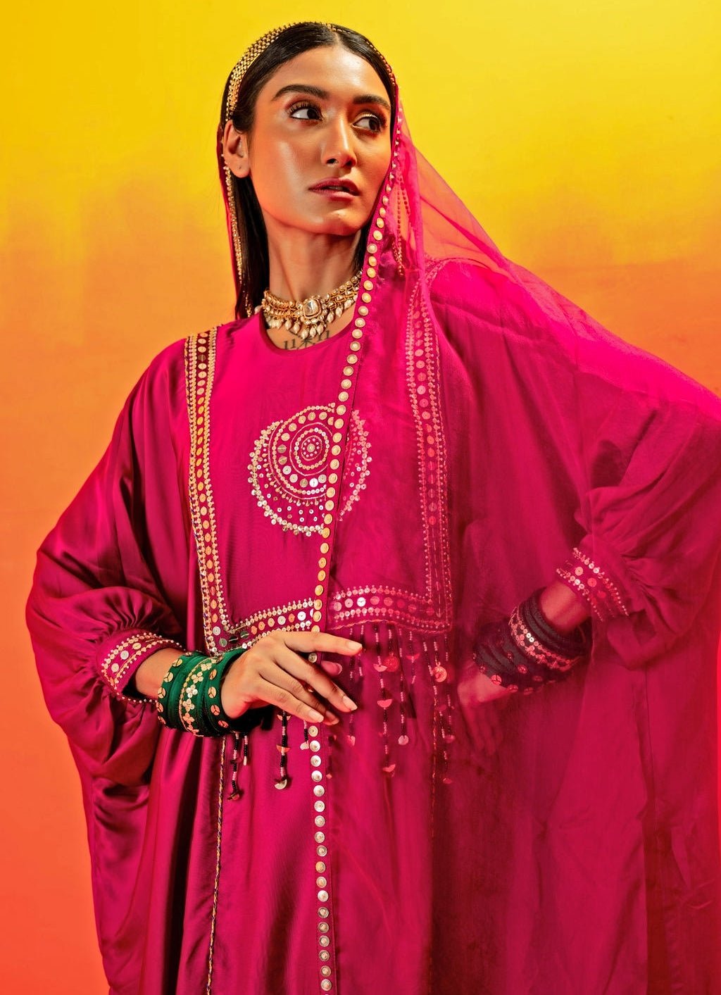 Pink Embroidered Kurta Set Prahnaaya - Fabilicious Fashion