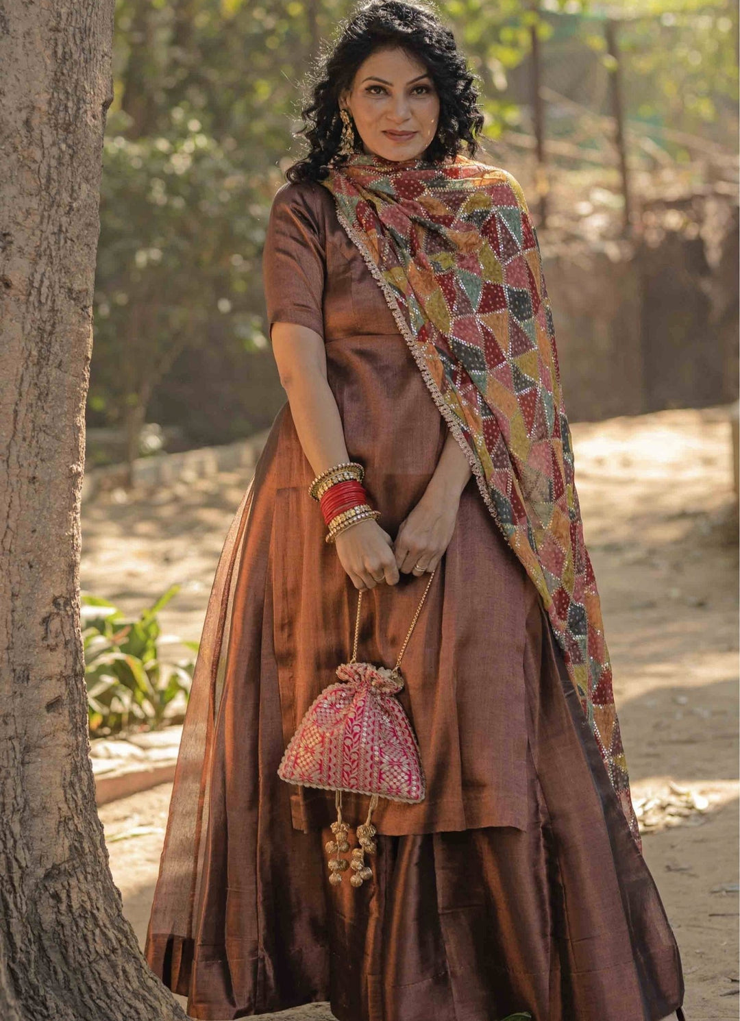 Pink Embroidered Potli AMYRA - Fabilicious Fashion