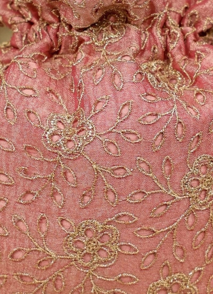 Amyra Pink Embroidered Tissue PotliFabilicious Fashion