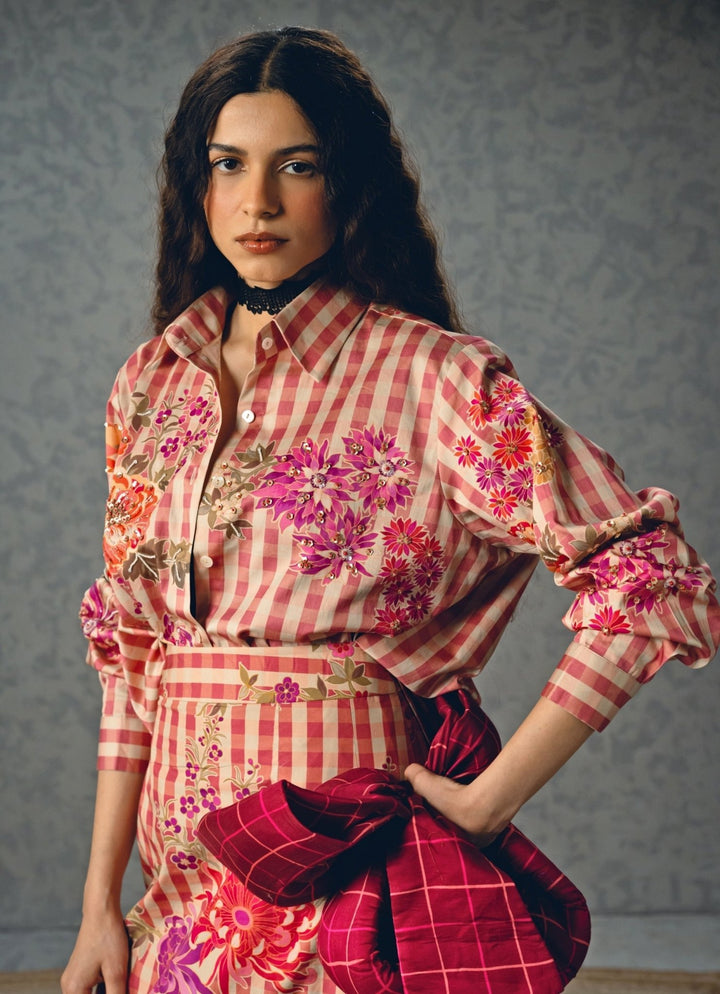 Pink Floral Cotton Skirt Set Paulmi and Harsh X Ease - Fabilicious Fashion