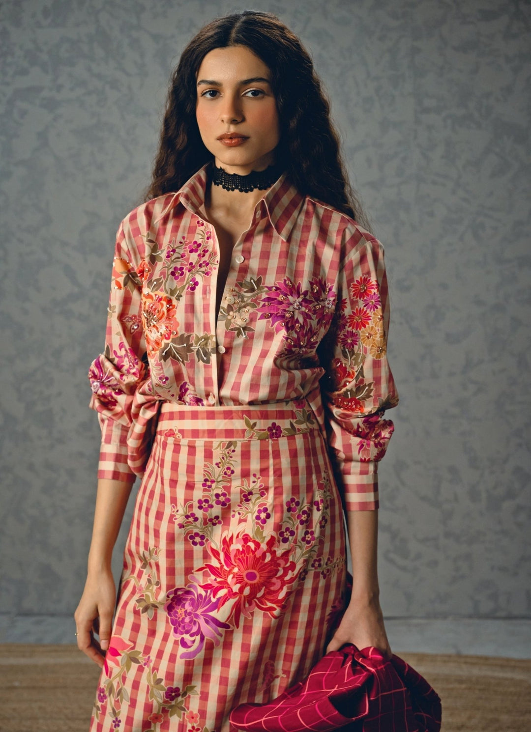 Pink Floral Cotton Skirt Set Paulmi and Harsh X Ease - Fabilicious Fashion