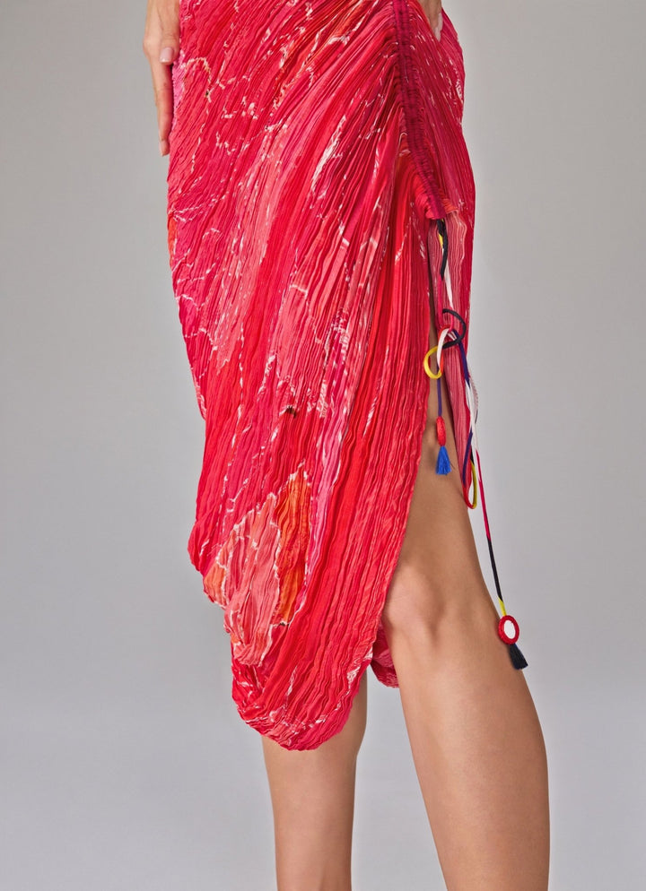 Pink Floral Print One Shoulder Dress Saaksha & Kinni - Fabilicious Fashion