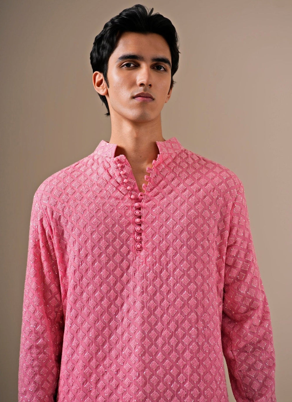 Darzi House Pink Georgette Kurta Set with Patiala PantsFabilicious Fashion