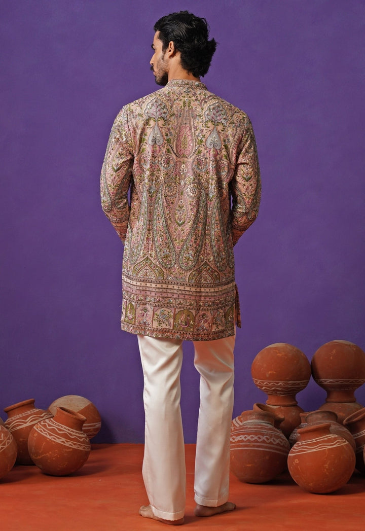 Pink Georgette Short Kurta Set Kalpraag - Fabilicious Fashion