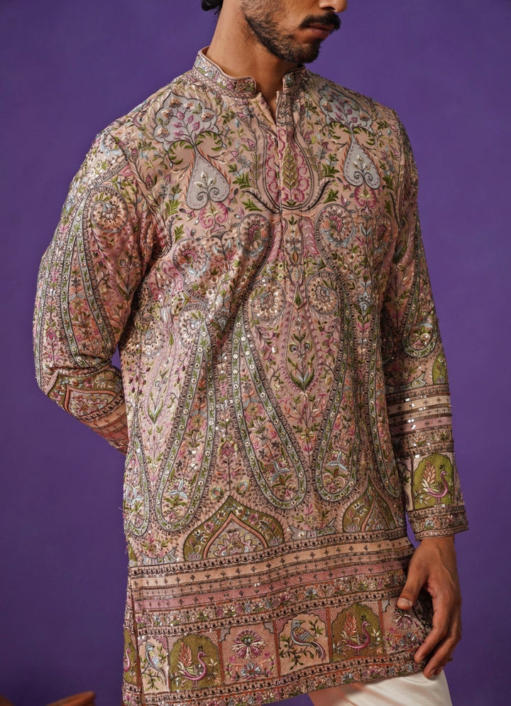 Pink Georgette Short Kurta Set Kalpraag - Fabilicious Fashion