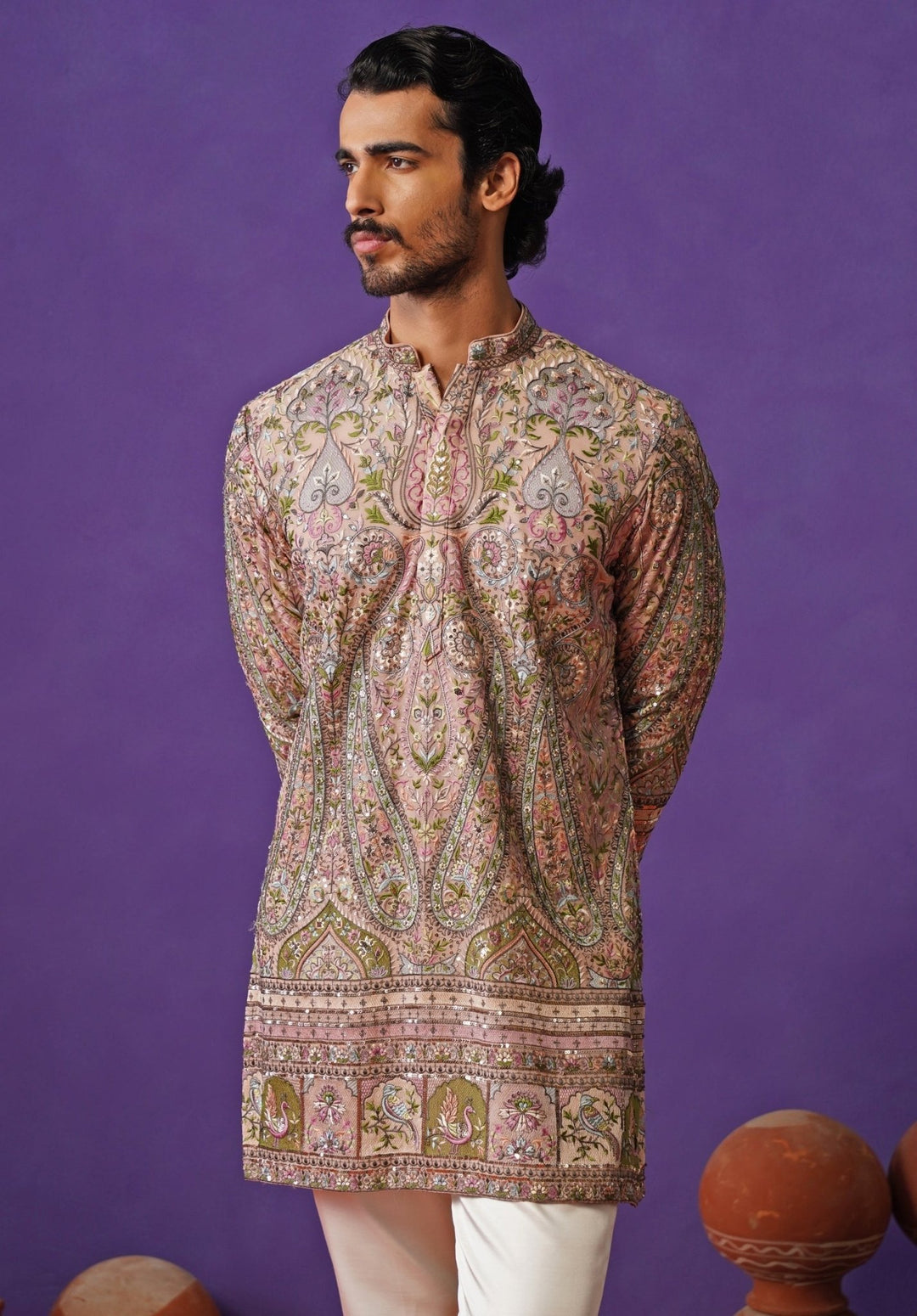 Pink Georgette Short Kurta Set Kalpraag - Fabilicious Fashion