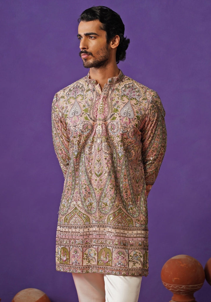Pink Georgette Short Kurta Set Kalpraag - Fabilicious Fashion