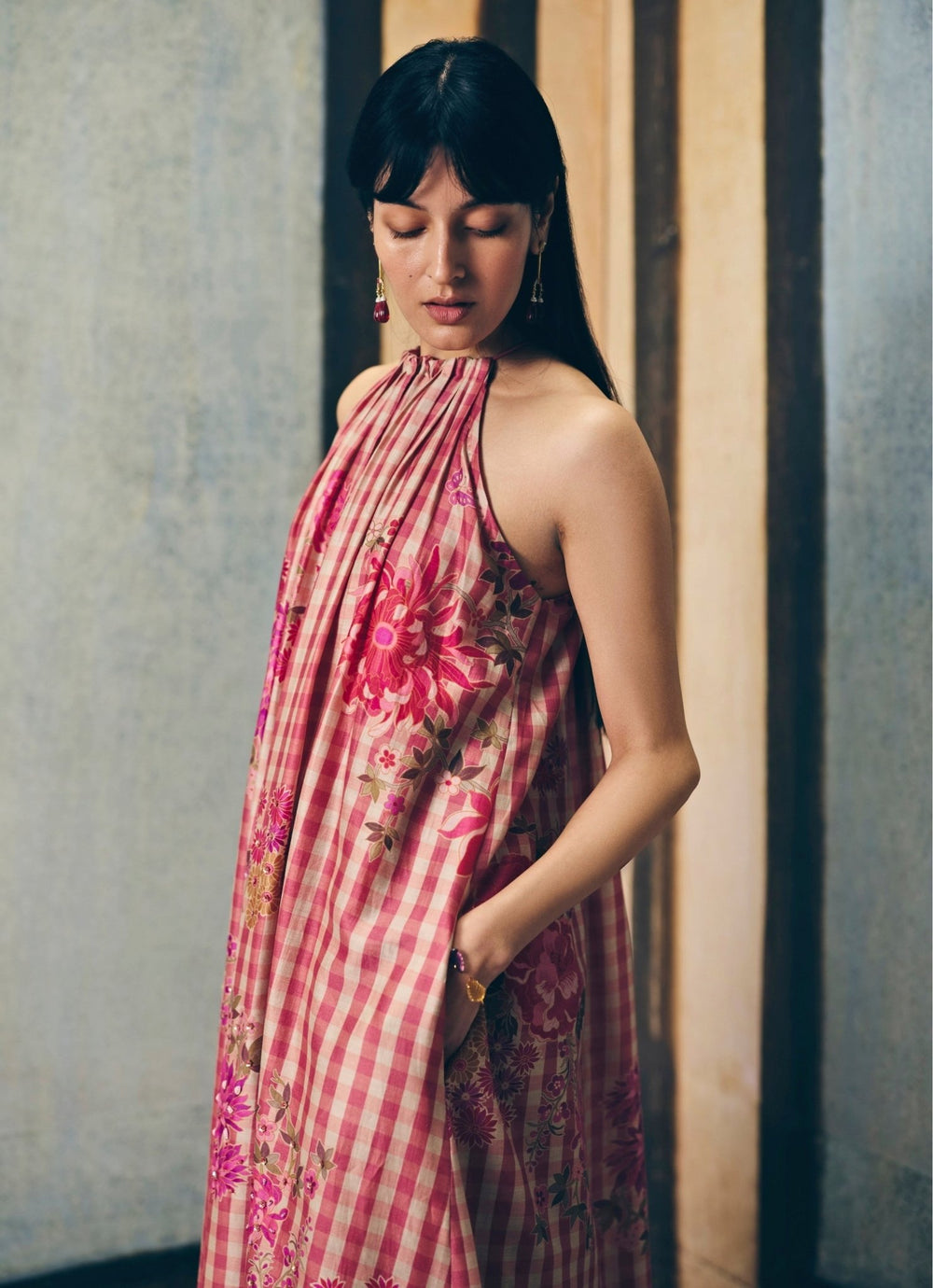 Paulmi and Harsh X Ease Pink Halter Neck Kurta Palazzo SetFabilicious Fashion