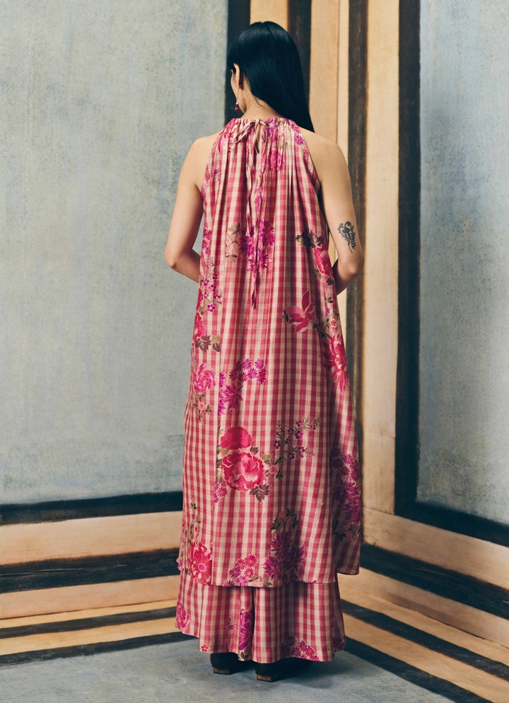 Paulmi and Harsh X Ease Pink Halter Neck Kurta Palazzo SetFabilicious Fashion