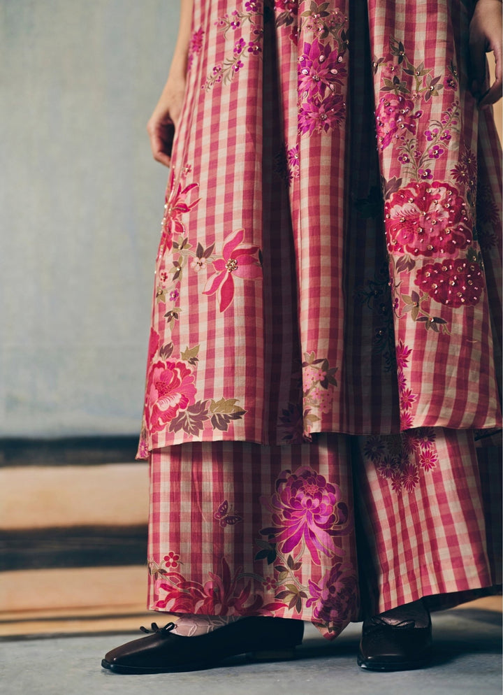 Paulmi and Harsh X Ease Pink Halter Neck Kurta Palazzo SetFabilicious Fashion