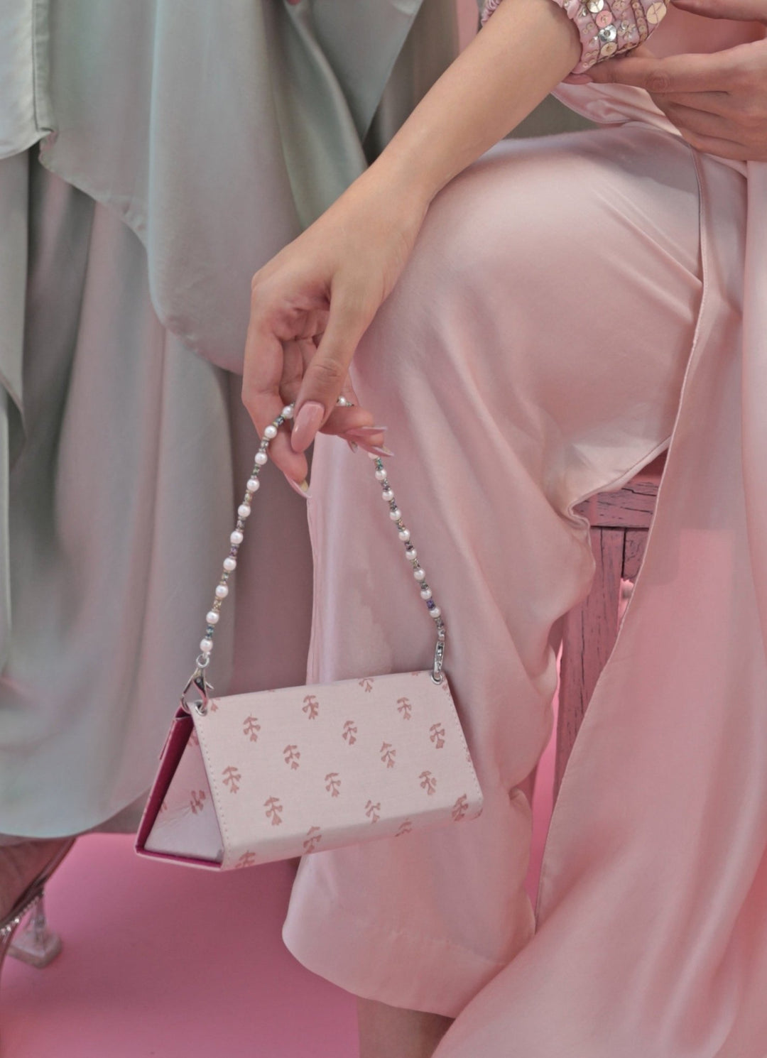 Pink Handprinted Clutch Bag - Add on Only Prahnaaya - Fabilicious Fashion