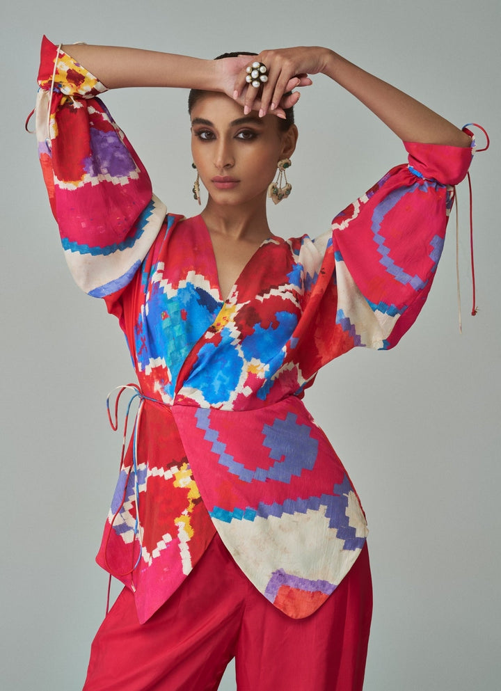 Pink Ikat Print Coord Set Saaksha & Kinni - Fabilicious Fashion
