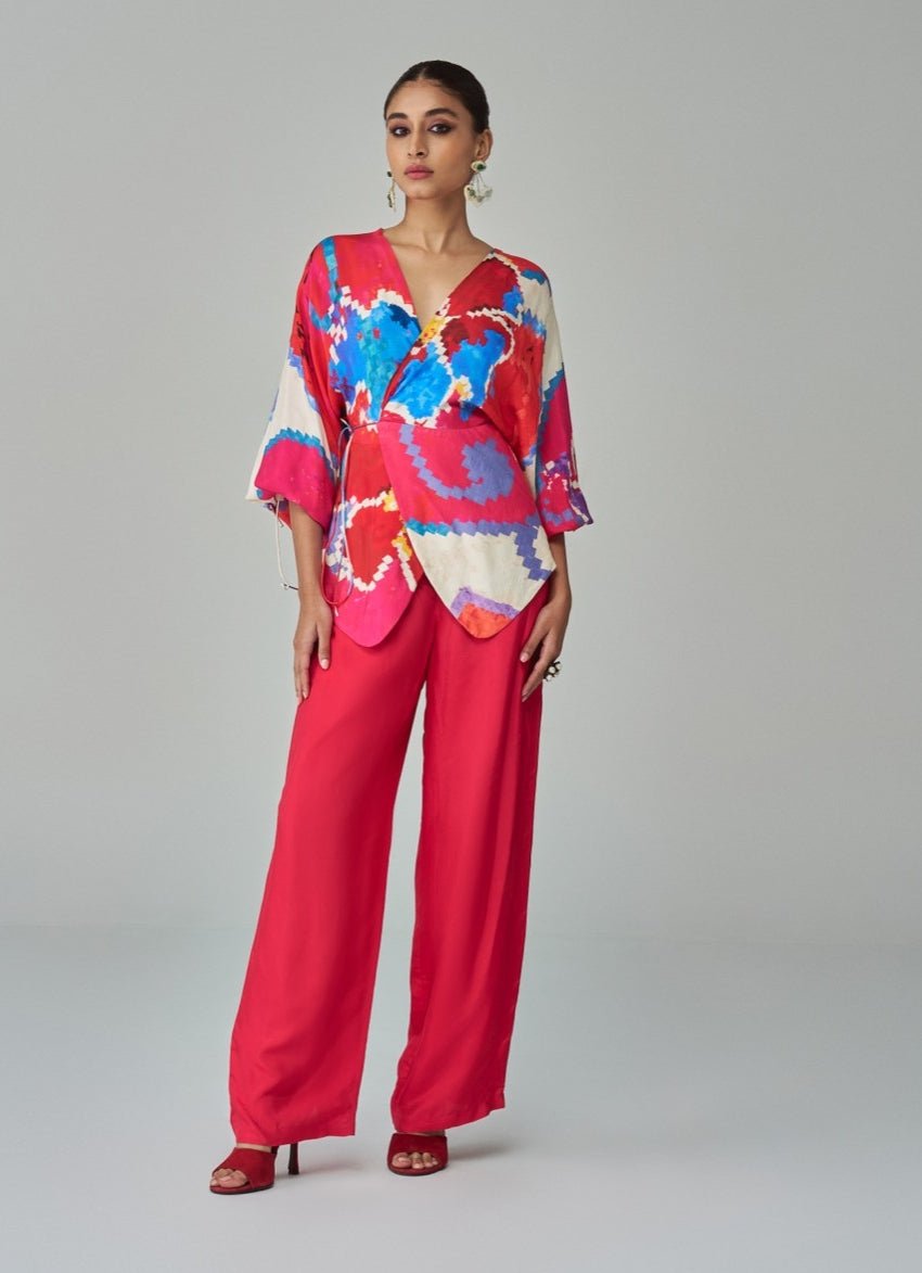 Pink Ikat Print Coord Set Saaksha & Kinni - Fabilicious Fashion