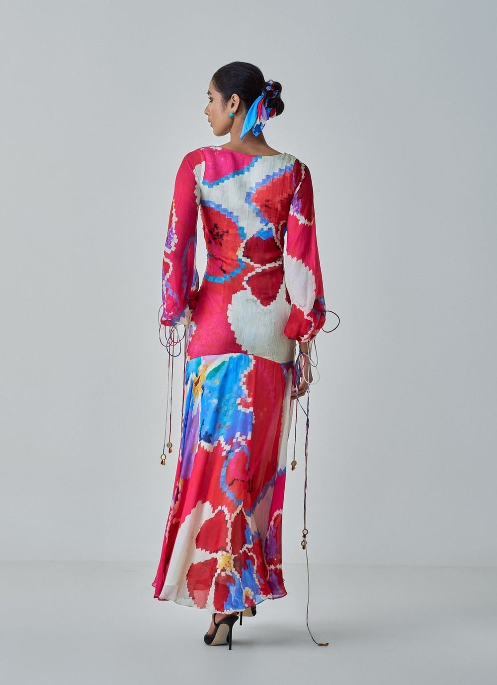 Pink Ikat Print Dress Saaksha & Kinni - Fabilicious Fashion