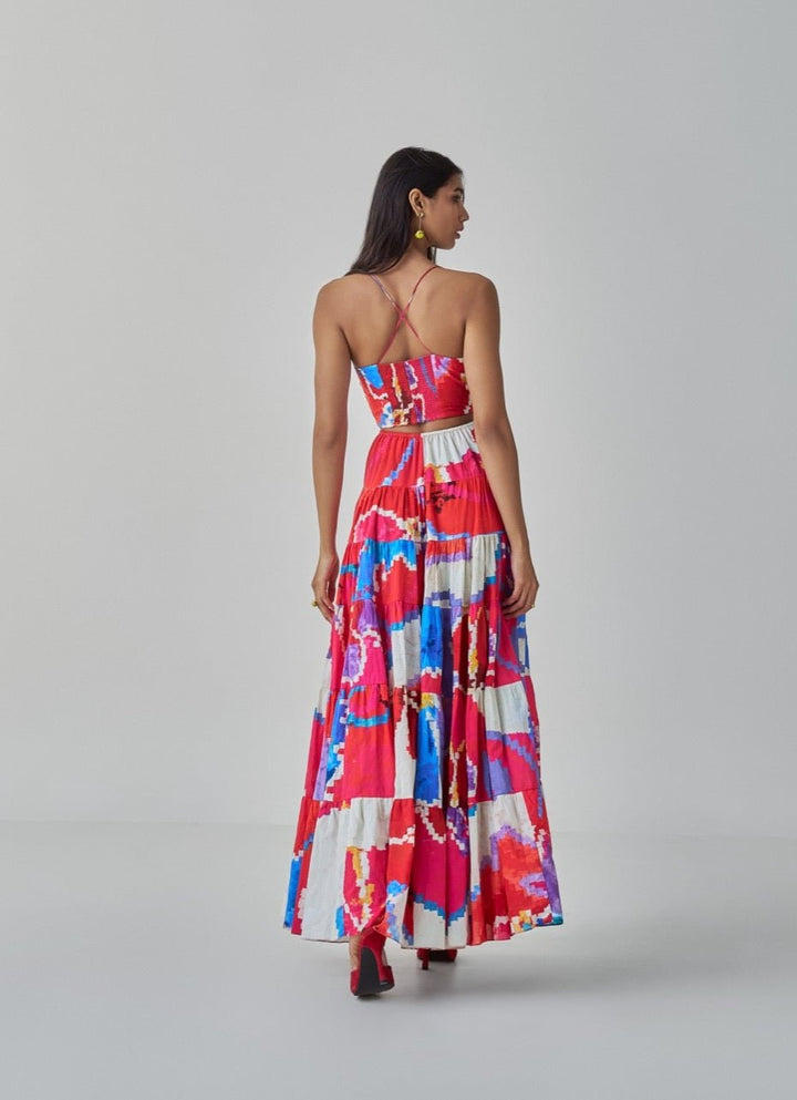 Pink Ikat Print Dress Saaksha & Kinni - Fabilicious Fashion
