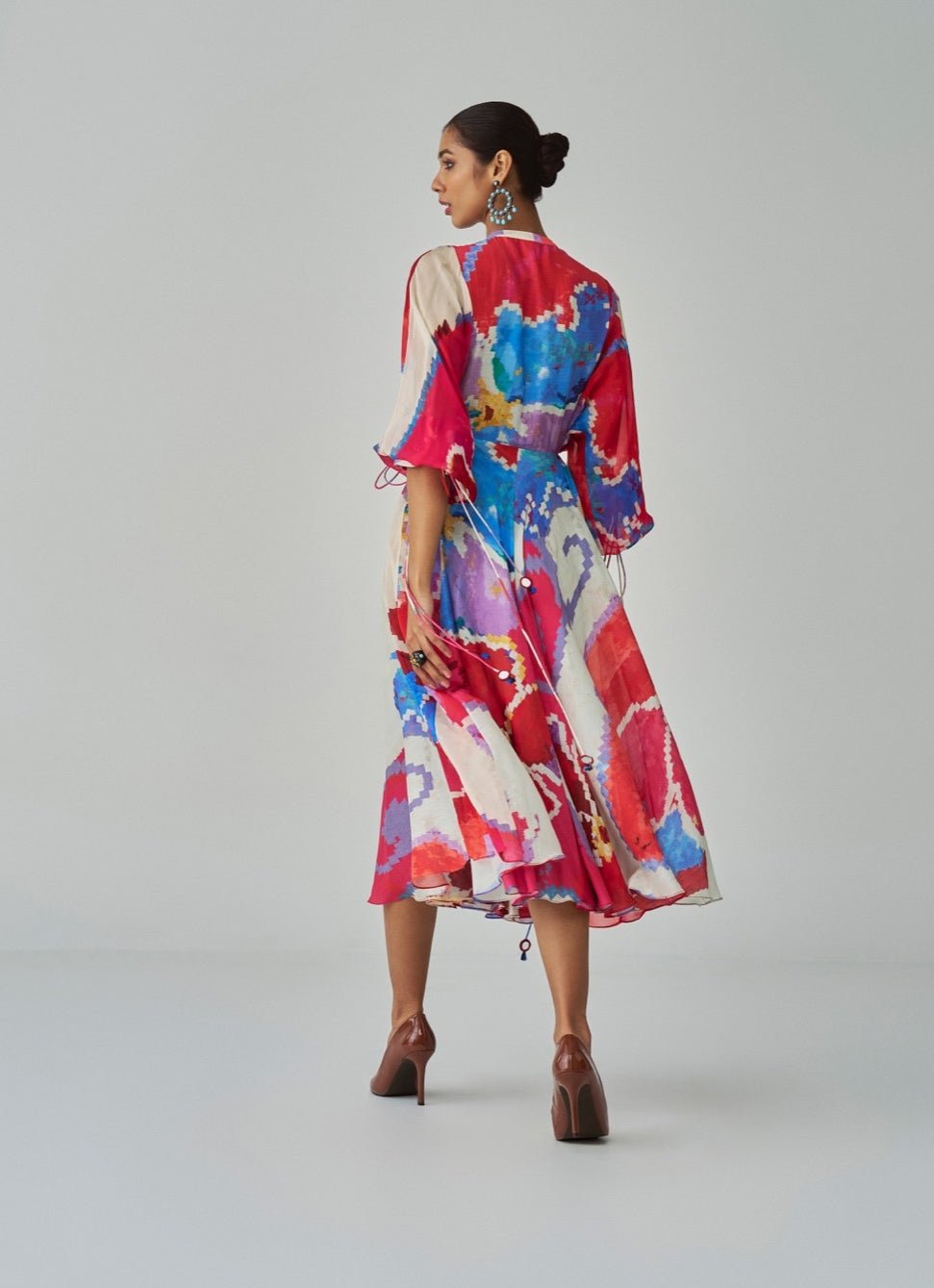 Pink Ikat Print Dress Saaksha & Kinni - Fabilicious Fashion