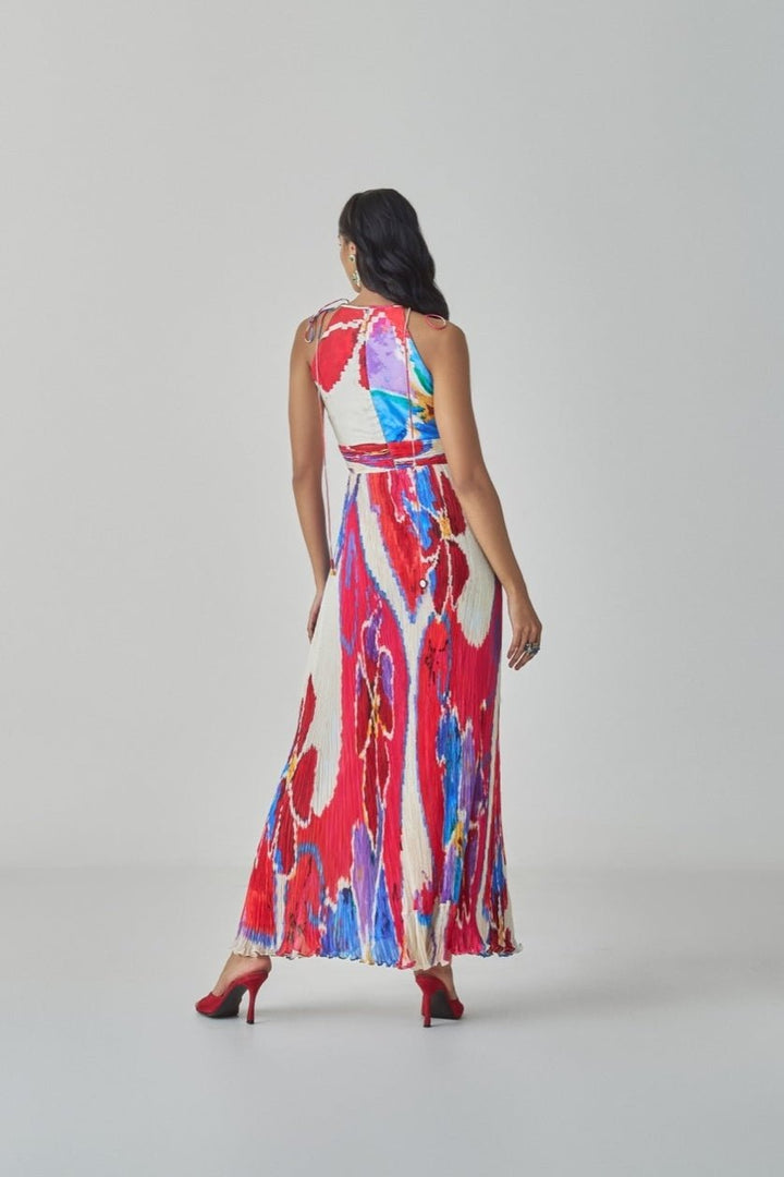 Pink Ikat Print Dress Saaksha & Kinni - Fabilicious Fashion