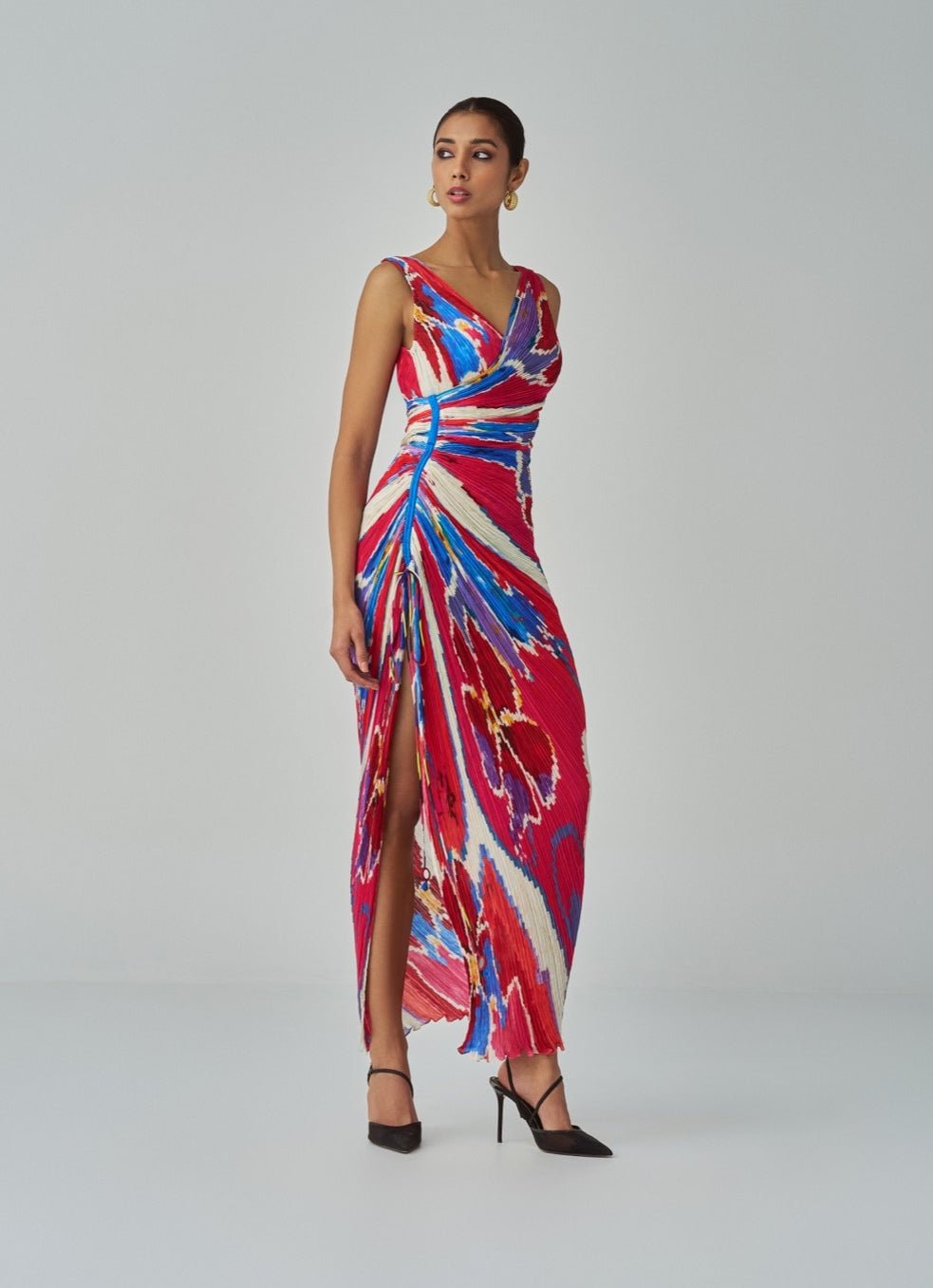 Pink Ikat Print Dress Saaksha & Kinni - Fabilicious Fashion