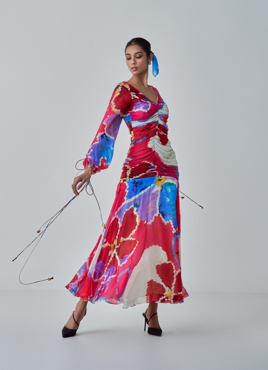 Pink Ikat Print Dress Saaksha & Kinni - Fabilicious Fashion