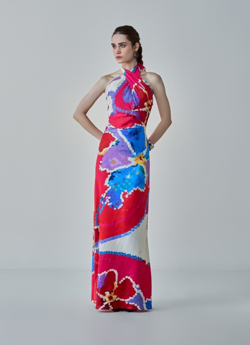 Pink Ikat Print Dress Saaksha & Kinni - Fabilicious Fashion