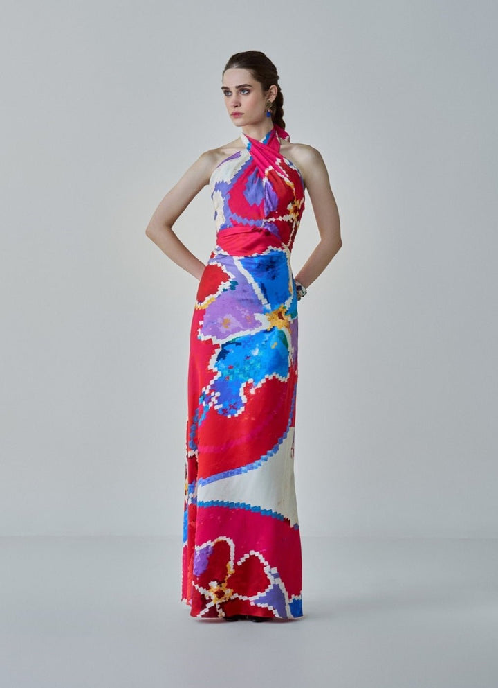 Pink Ikat Print Dress Saaksha & Kinni - Fabilicious Fashion