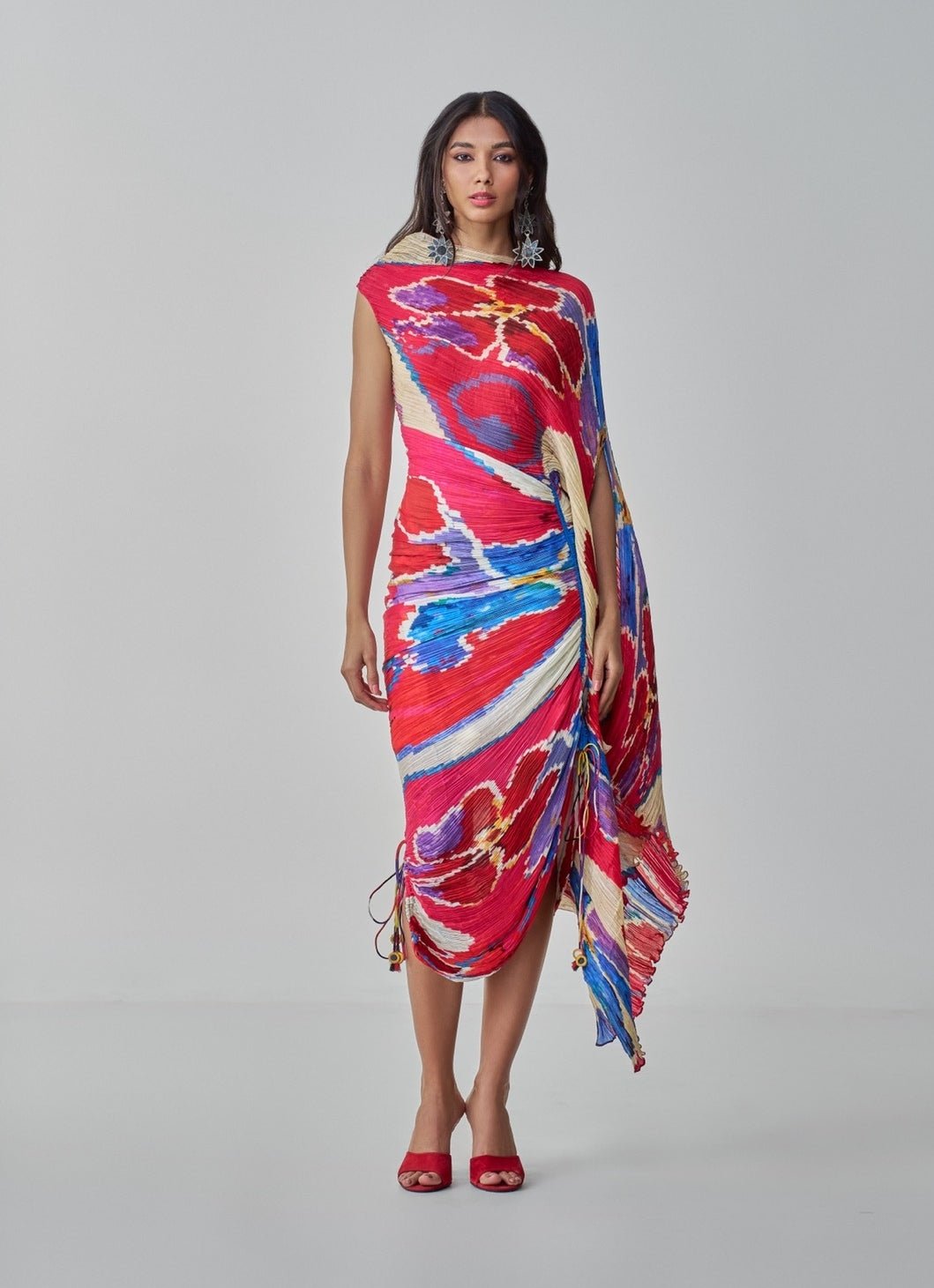 Pink Ikat Print Dress Saaksha & Kinni - Fabilicious Fashion