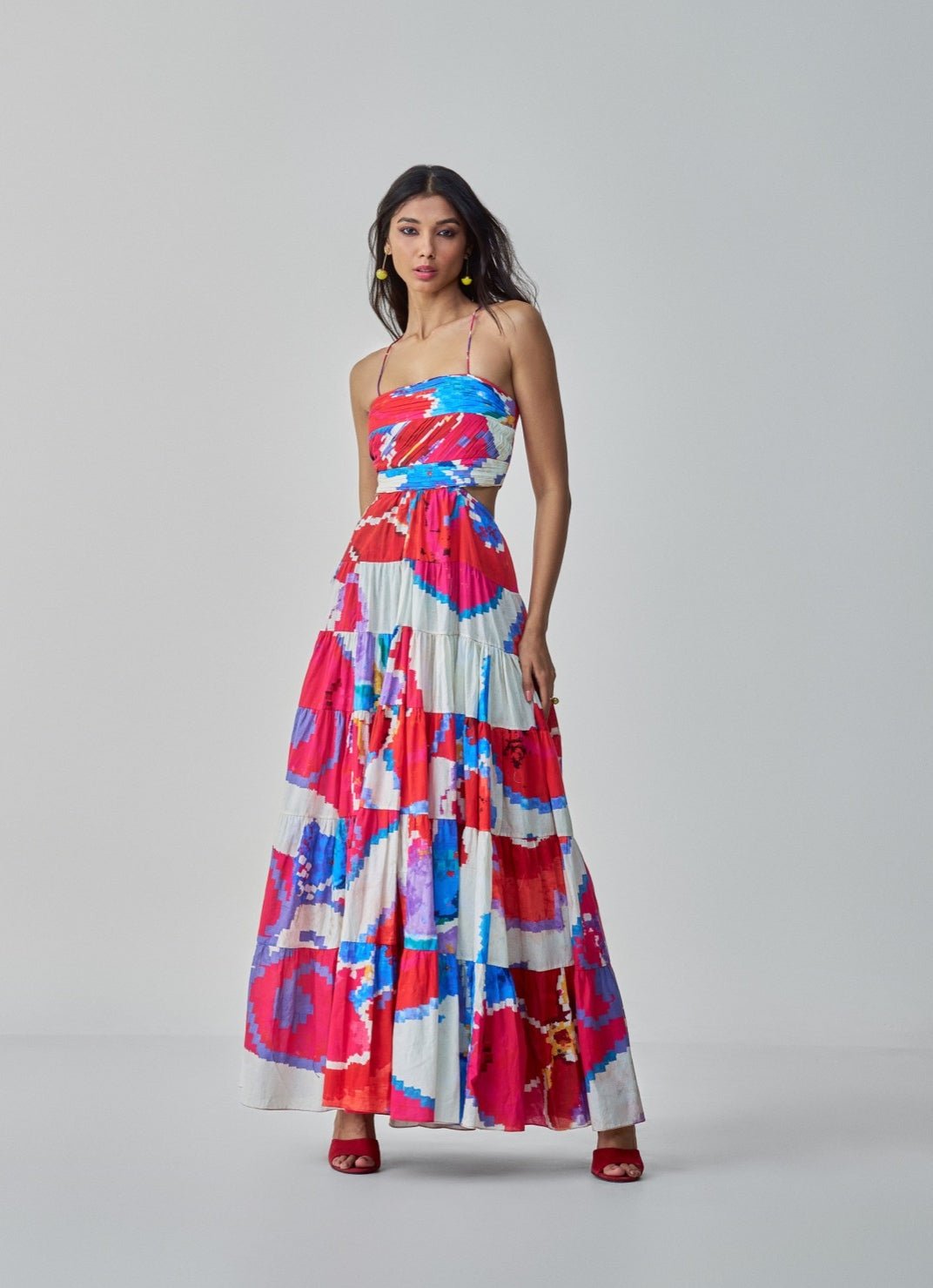 Pink Ikat Print Dress Saaksha & Kinni - Fabilicious Fashion