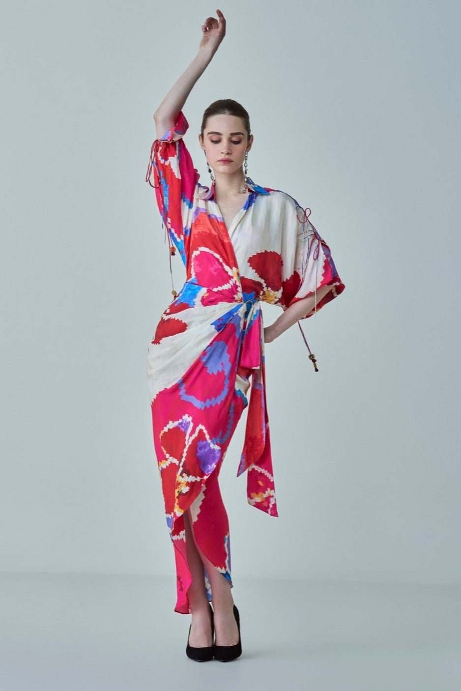 Pink Ikat Print Dress Saaksha & Kinni - Fabilicious Fashion