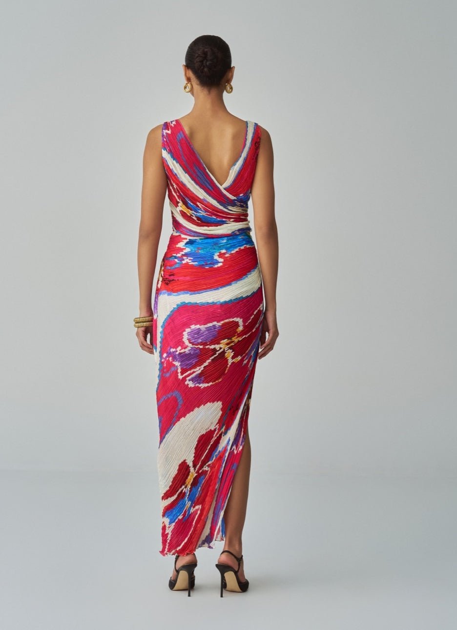 Pink Ikat Print Dress Saaksha & Kinni - Fabilicious Fashion