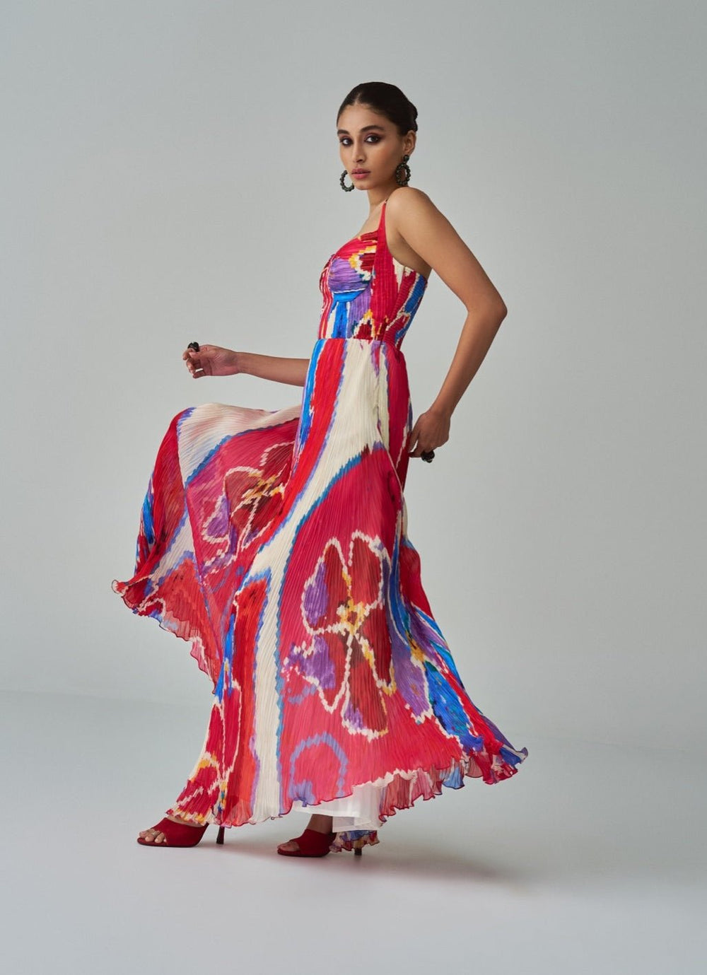 Pink Ikat Print Dress Saaksha & Kinni - Fabilicious Fashion