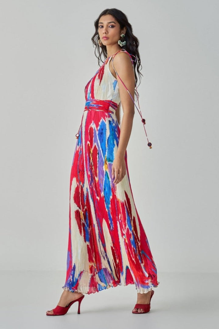 Pink Ikat Print Dress Saaksha & Kinni - Fabilicious Fashion