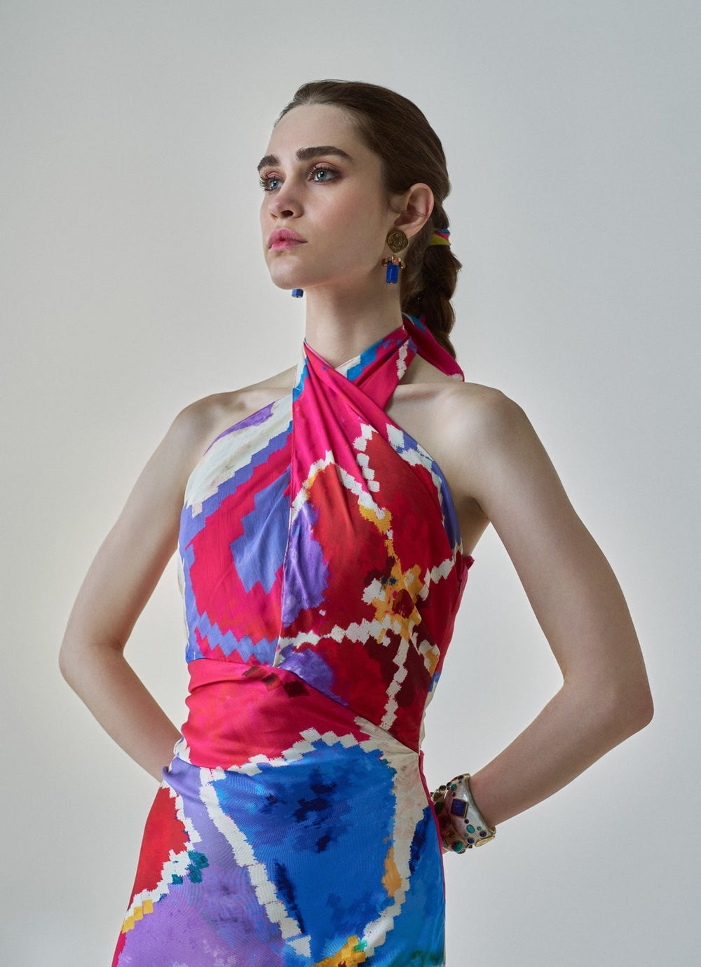 Pink Ikat Print Dress Saaksha & Kinni - Fabilicious Fashion