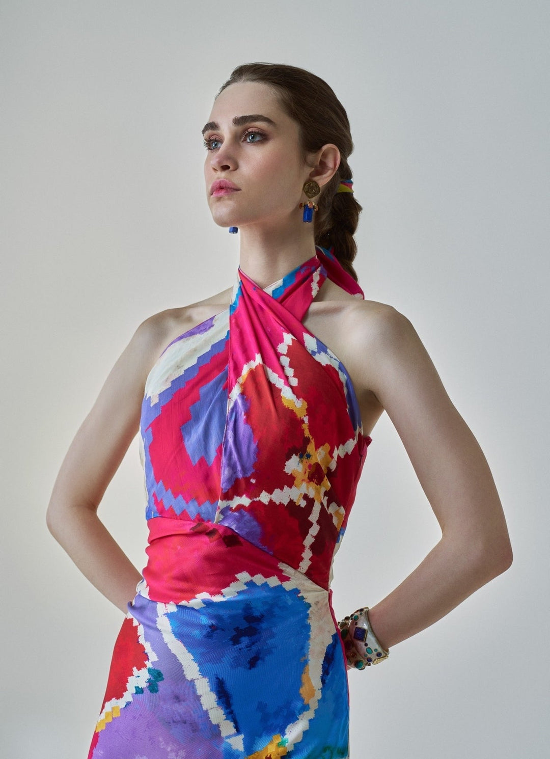 Pink Ikat Print Dress Saaksha & Kinni - Fabilicious Fashion