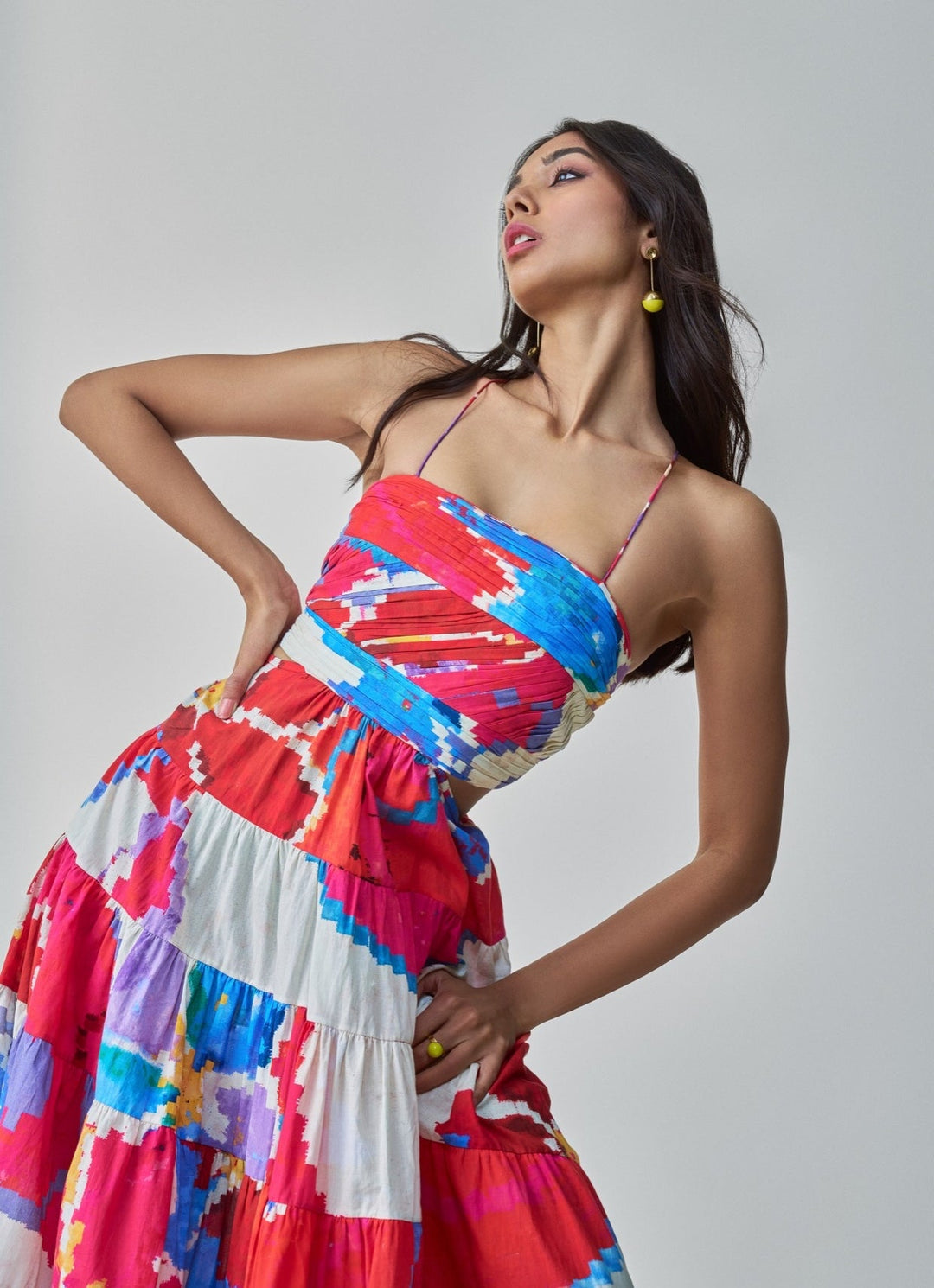 Pink Ikat Print Dress Saaksha & Kinni - Fabilicious Fashion