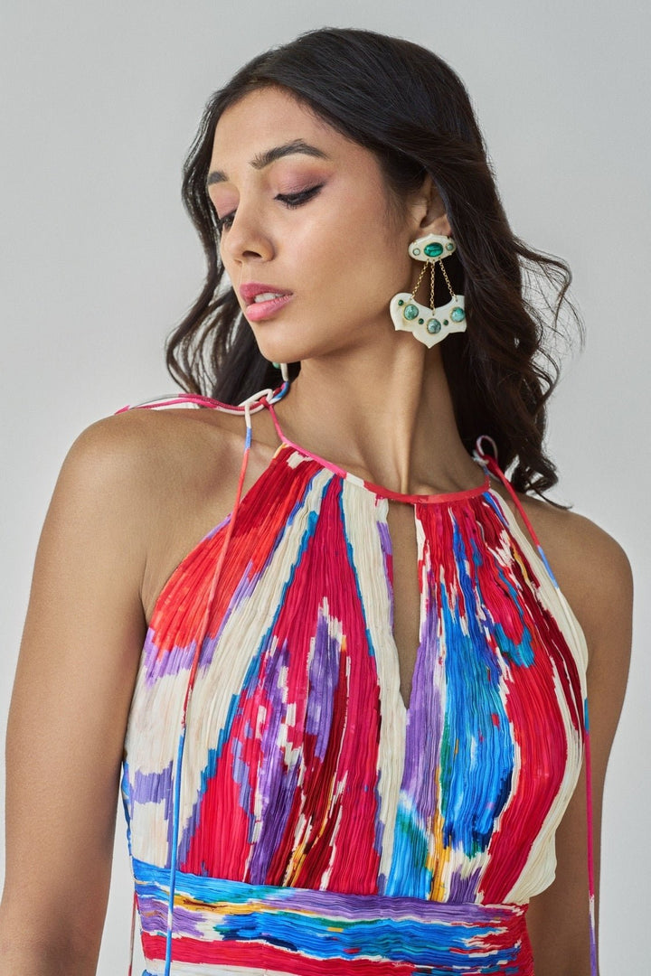 Pink Ikat Print Dress Saaksha & Kinni - Fabilicious Fashion