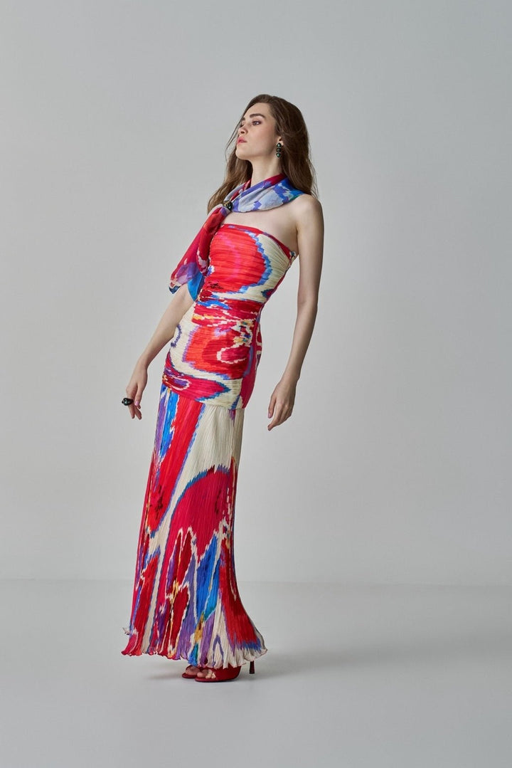 Pink Ikat Print Dress Saaksha & Kinni - Fabilicious Fashion