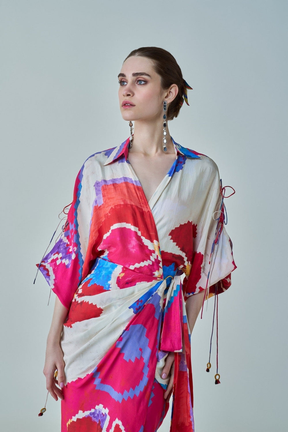 Pink Ikat Print Dress Saaksha & Kinni - Fabilicious Fashion