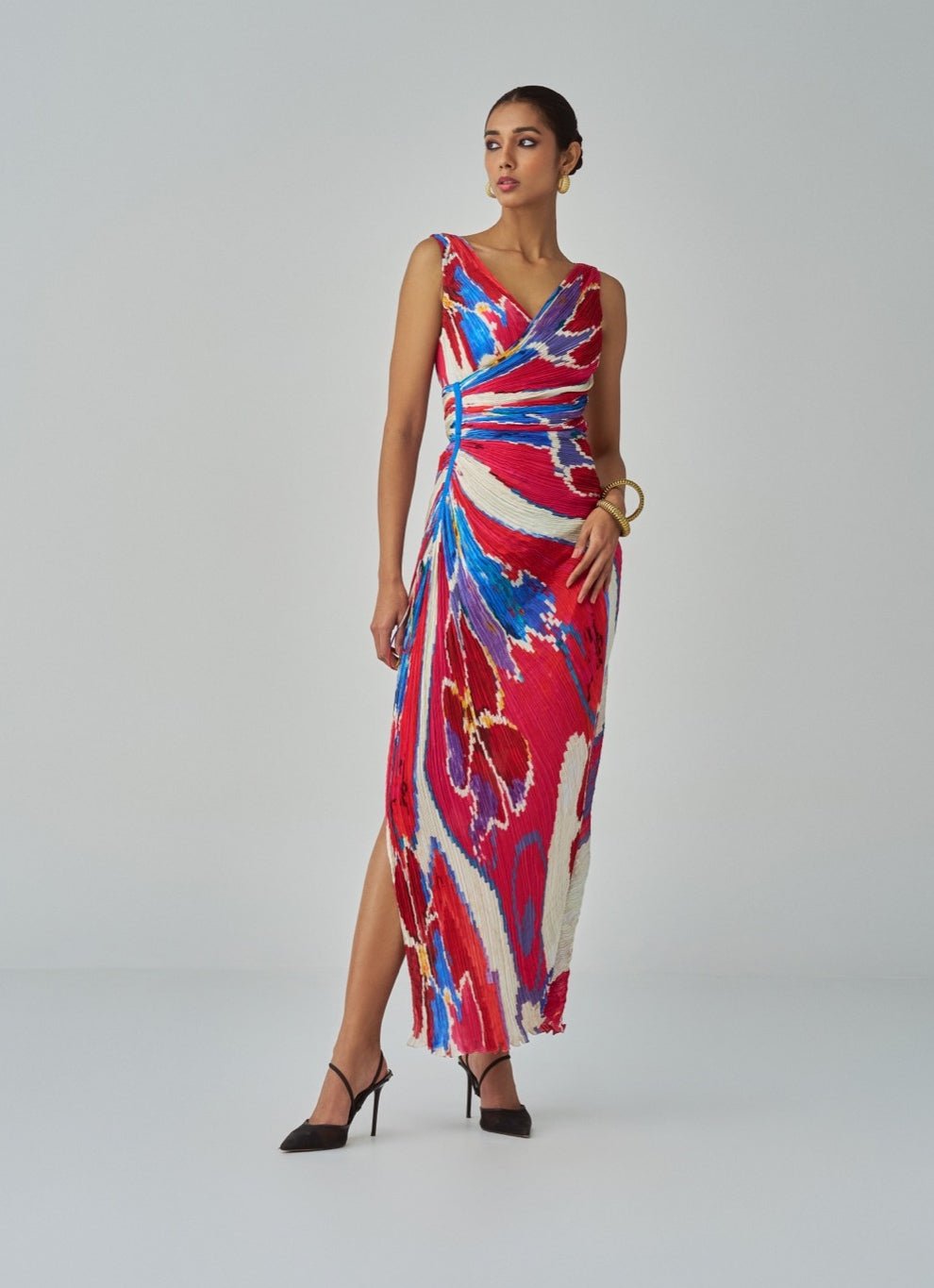 Pink Ikat Print Dress Saaksha & Kinni - Fabilicious Fashion