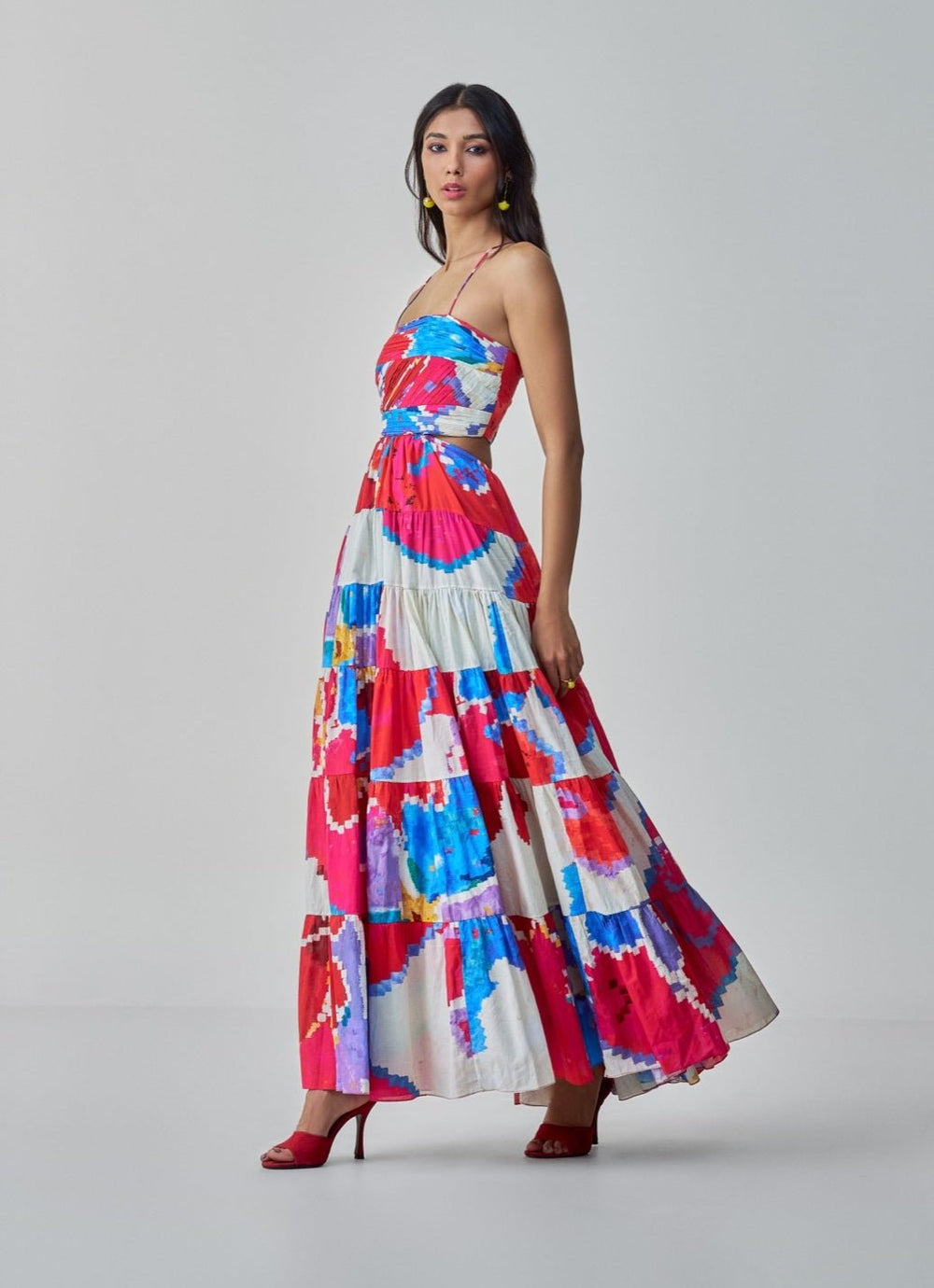 Pink Ikat Print Dress Saaksha & Kinni - Fabilicious Fashion