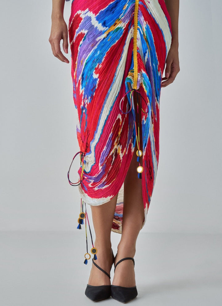 Pink Ikat Print Kaftan Dress Saaksha & Kinni - Fabilicious Fashion