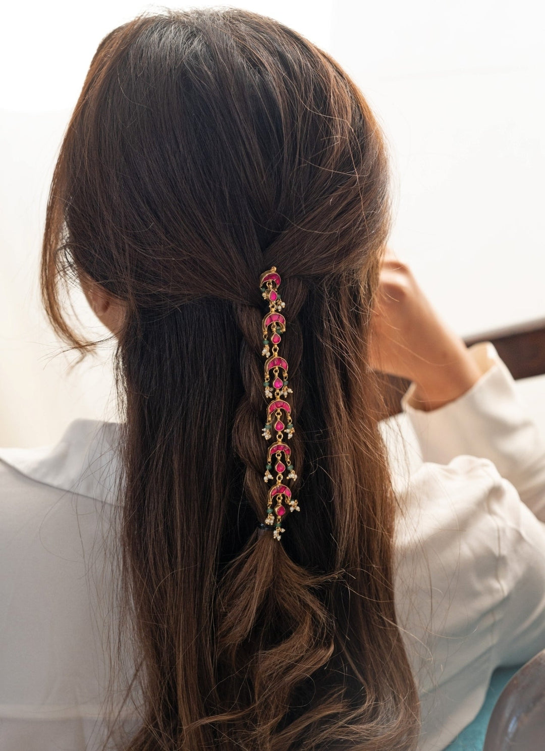 Do Taara Pink Kundan Braid PinFabilicious Fashion